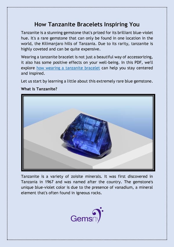 How Tanzanite Bracelets Inspiring You - Page 1