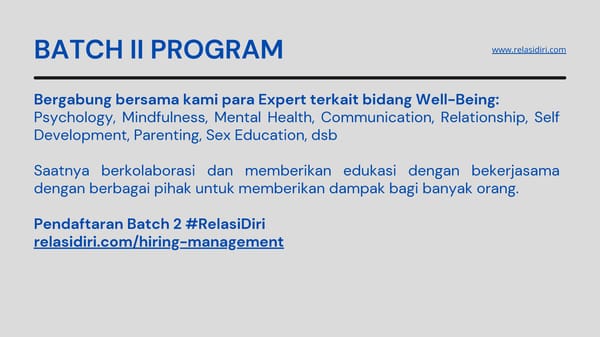 Handbook  - Batch II Relasi Diri - Page 3