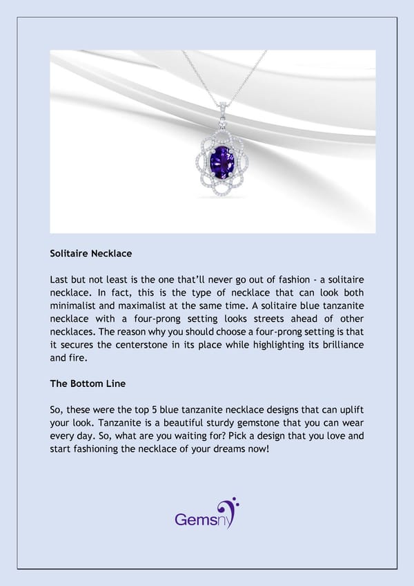 Top 5 Tanzanite Necklaces Design for December Born - Page 6