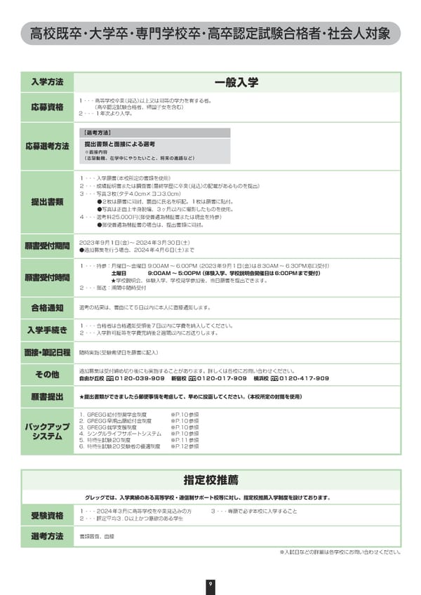 グレッグ外語専門学校 2024年度募集要項 - Page 9