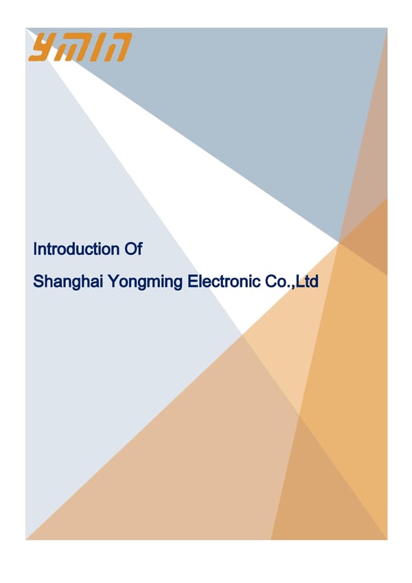 Introduction of Shanghai Yongming Electronic - Page 1