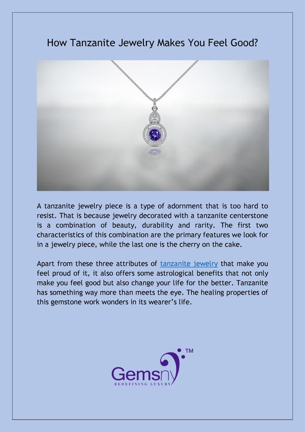 Why Tanzanite Jewelry Makes You Feel Happy? - Page 1