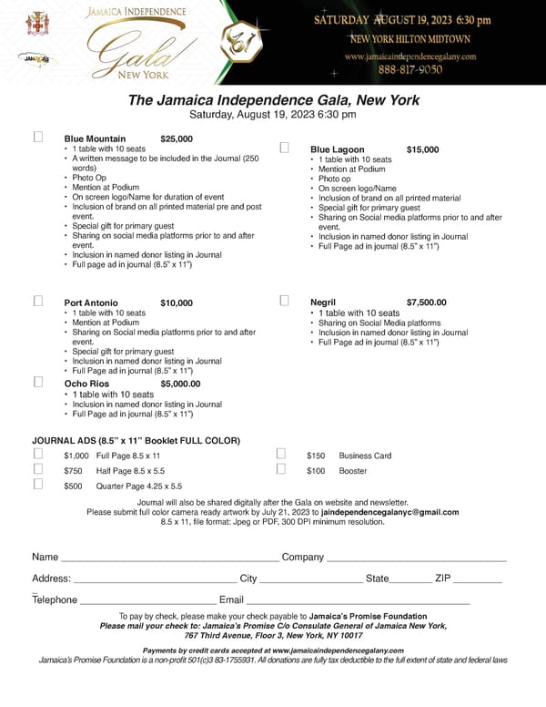 Jamaica Independence Gala, New York Sponsor Deck - Page 12