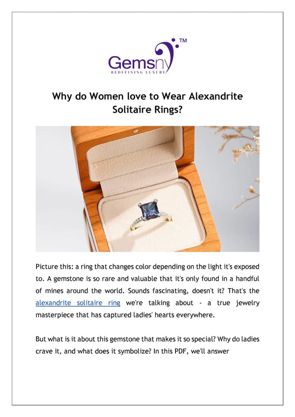 What Makes Alexandrite Solitaire Ring Popular? - Page 1