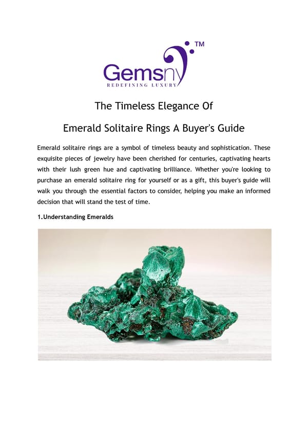 A Buyer's Guide to the Timeless Elegance of Emerald Solitaire Rings - Page 1