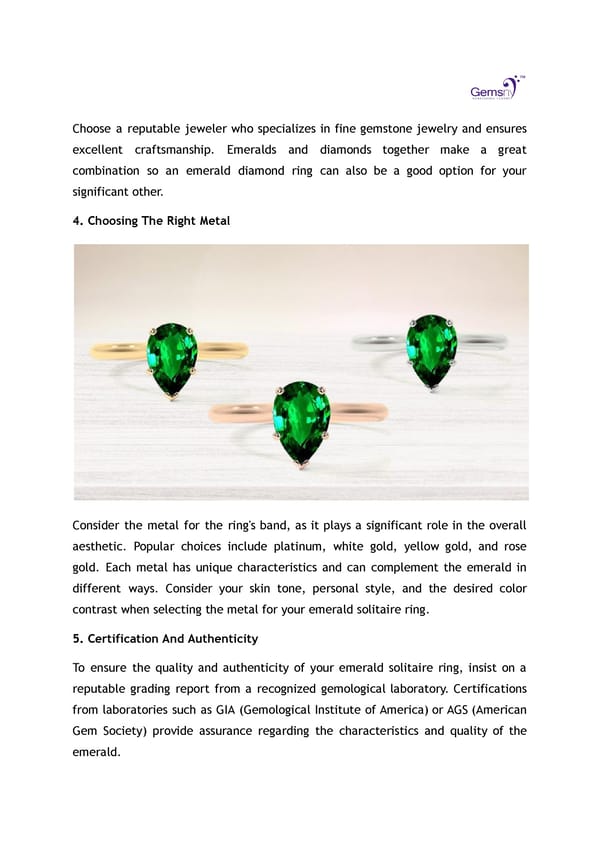 A Buyer's Guide to the Timeless Elegance of Emerald Solitaire Rings - Page 3