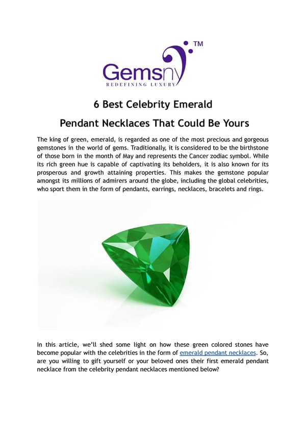 Elevate Your Style with These Stunning Emerald Pendant Necklaces - Page 1