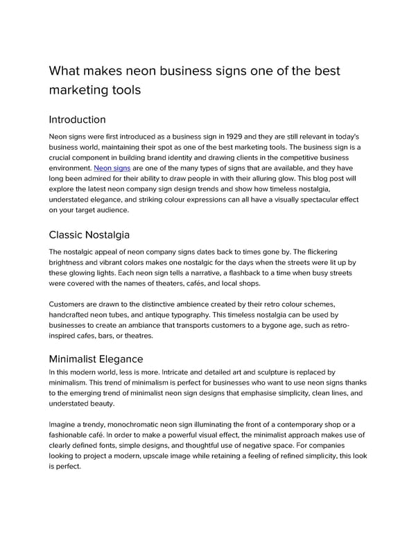 What makes neon business signs one of the best marketing tools - Page 1