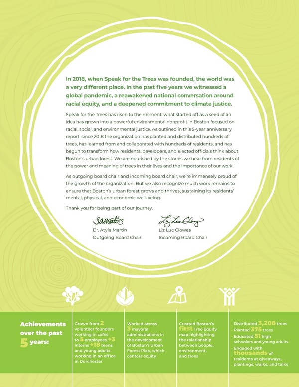 Speak for the Trees Annual Report 2022 - Page 2