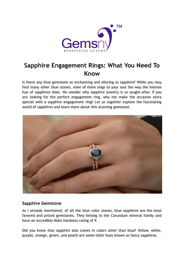 The History and Significance of Sapphire Engagement Rings - Page 1