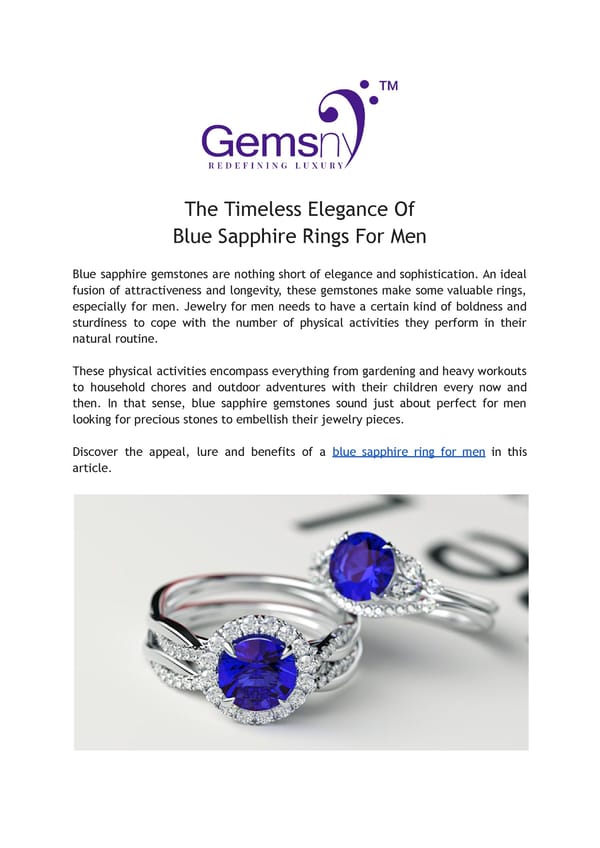 Men's Blue Sapphire Rings: A Classic Accessory for Any Occasion - Page 1