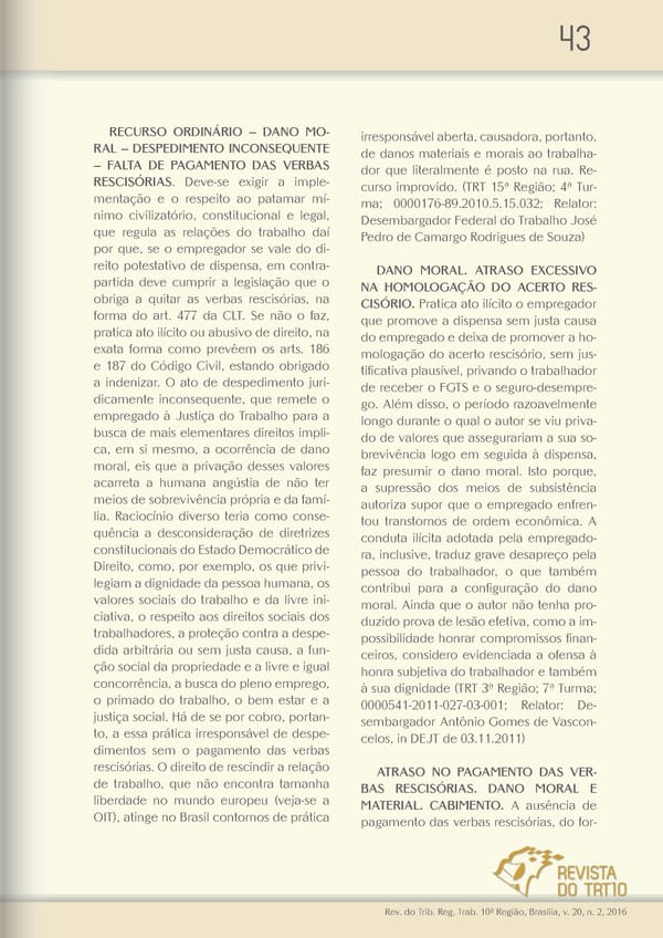 Revista do TRT 10 V. 20 n. 2 2016 - Page 43