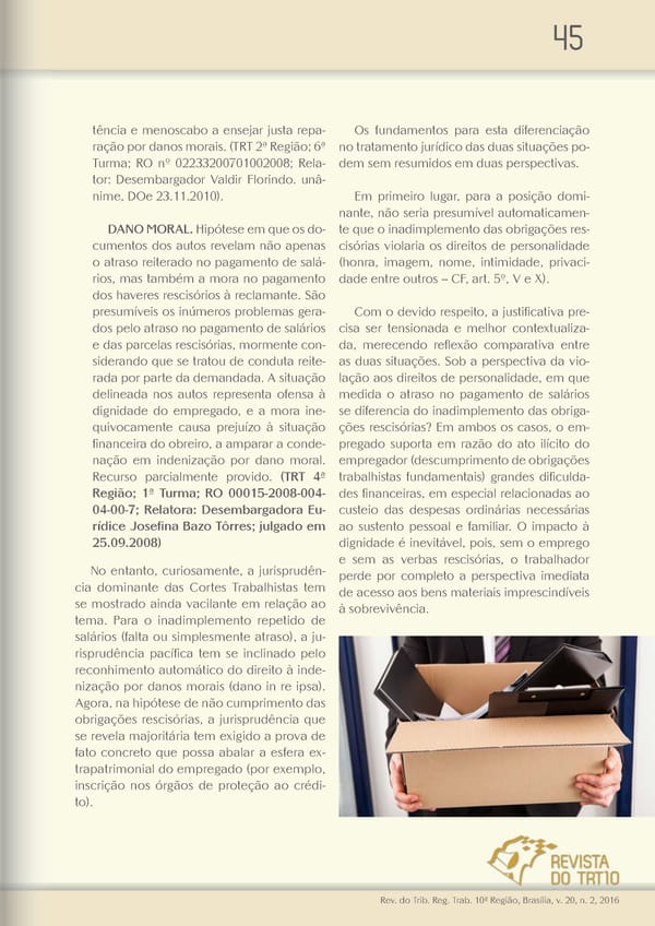 Revista do TRT 10 V. 20 n. 2 2016 - Page 45