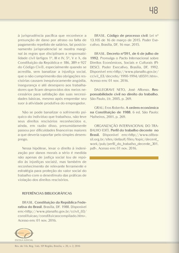 Revista do TRT 10 V. 20 n. 2 2016 - Page 48