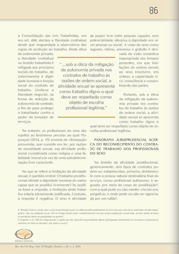 Revista do TRT 10 V. 20 n. 2 2016 - Page 86