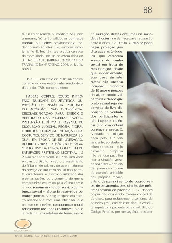 Revista do TRT 10 V. 20 n. 2 2016 - Page 88