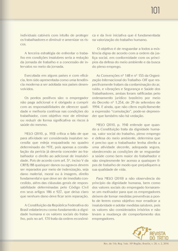 Revista do TRT 10 V. 20 n. 2 2016 - Page 101