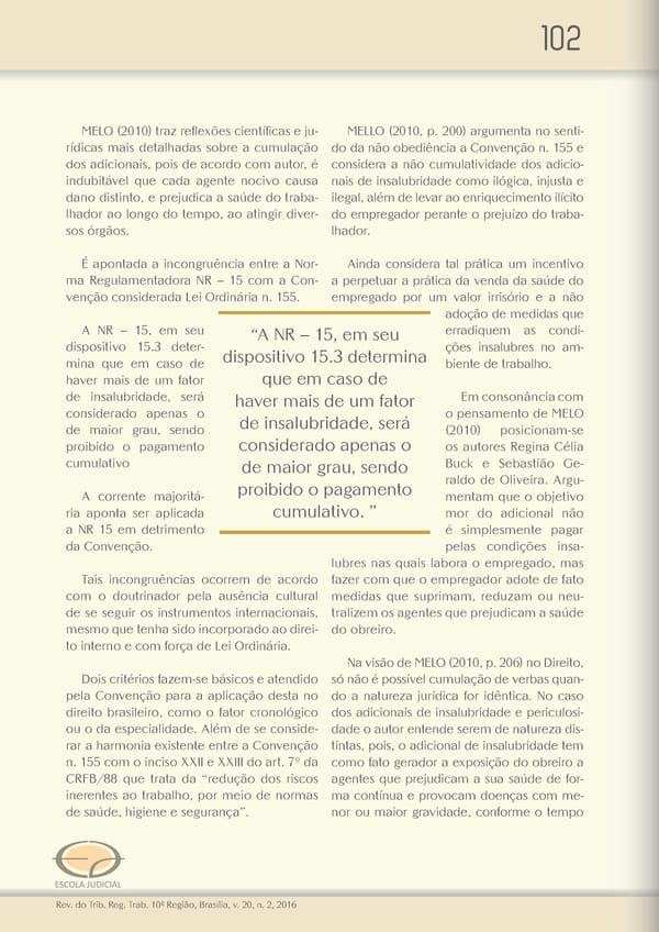 Revista do TRT 10 V. 20 n. 2 2016 - Page 102