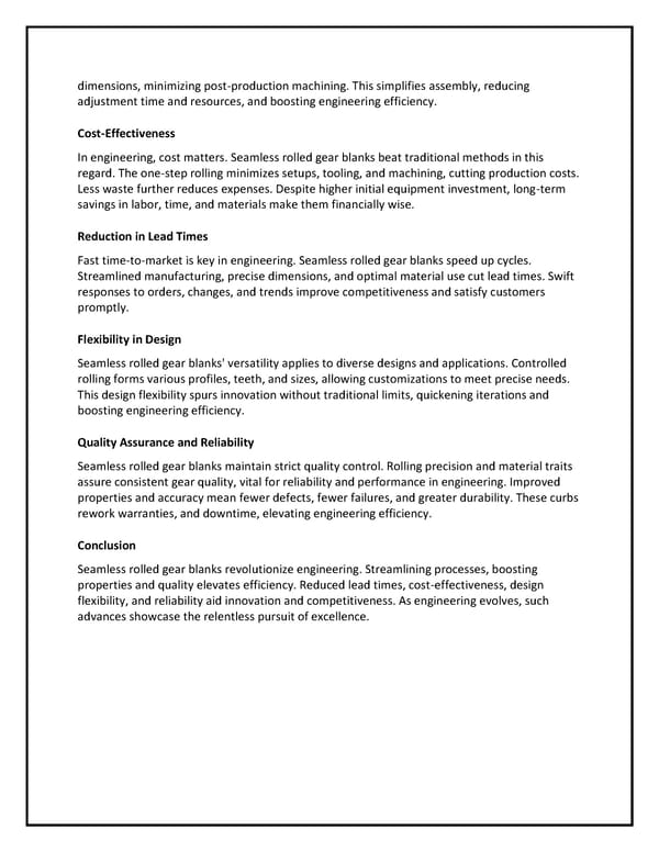 How Seamless Rolled Gear Blanks Enhance Engineering Efficiency - Page 2