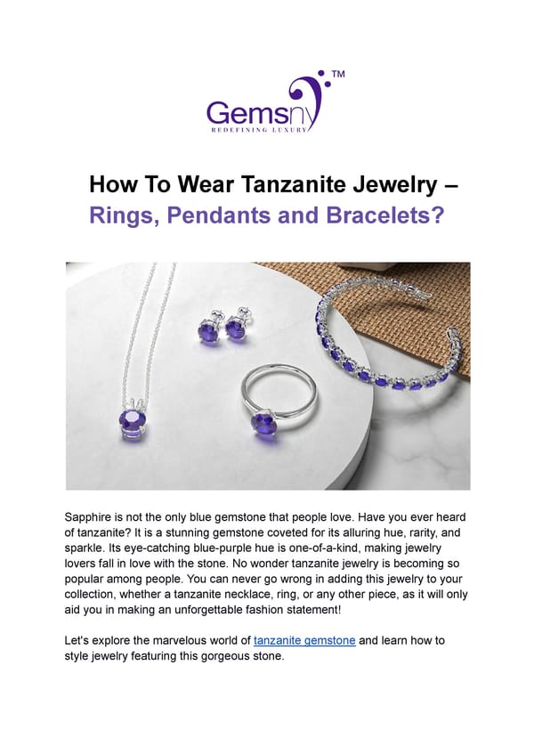 Choosing the Right Tanzanite Jewelry For You (Rings, Pendants and Bracelets?).PDF - Page 1