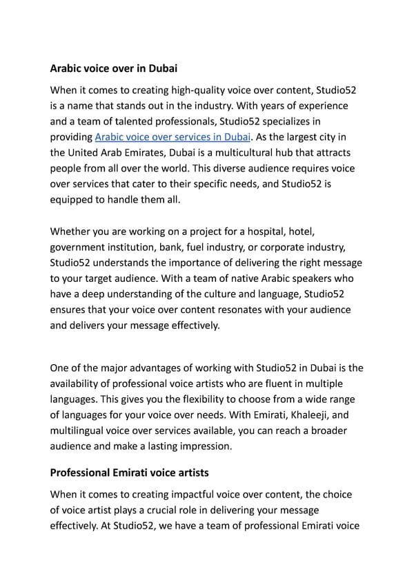 Hire Arabic, Emirati, Khaleeji & Multilingual Voice Over - Page 1