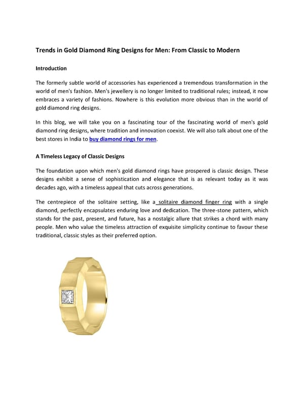 Orra  Trends in Gold Diamond Ring Designs for Men  From Classic to Modern (1) - Page 1