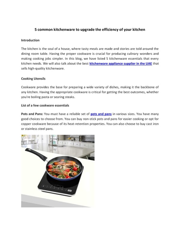 5 common kitchenware to upgrade the efficiency of your kitchen - Page 1