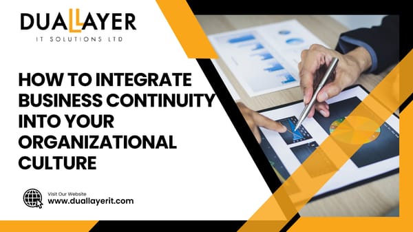 HOW TO INTEGRATE BUSINESS CONTINUITY INTO YOUR ORGANIZATIONAL CULTURE - Page 1