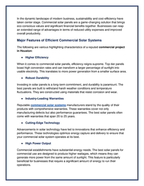 Unveiling the Features of the Best Solar Panels for Commercial Use - Page 2