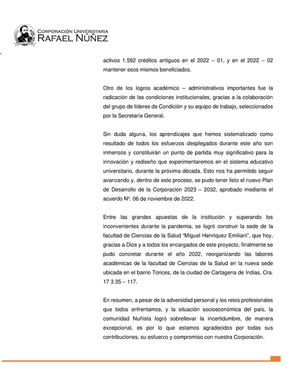 INFORME DE GESTION CURN 2022 - Page 10