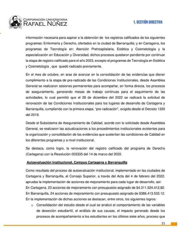 INFORME DE GESTION CURN 2022 - Page 22