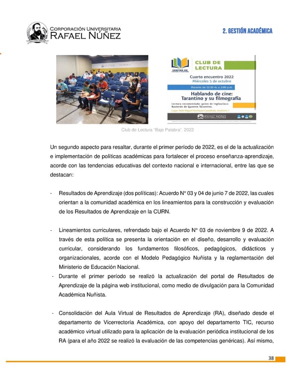 INFORME DE GESTION CURN 2022 - Page 39