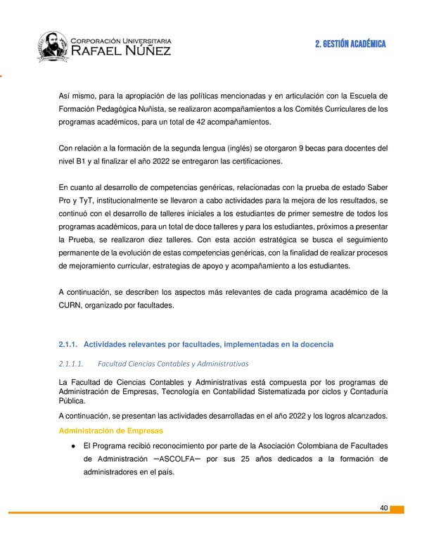 INFORME DE GESTION CURN 2022 - Page 41