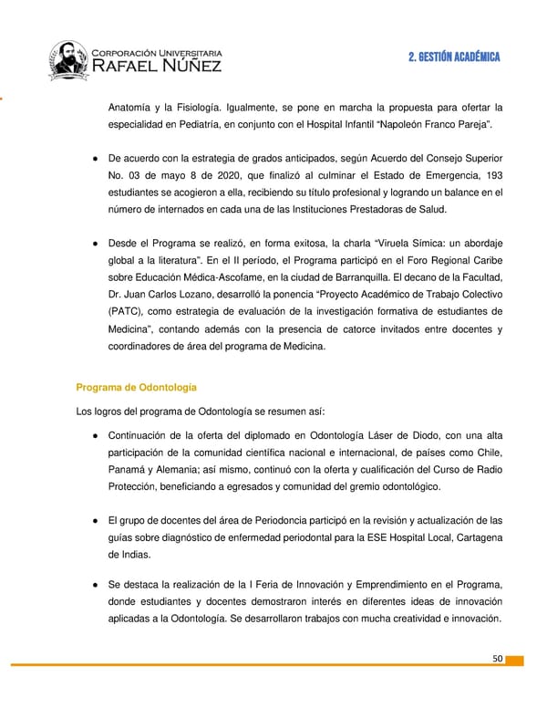 INFORME DE GESTION CURN 2022 - Page 51