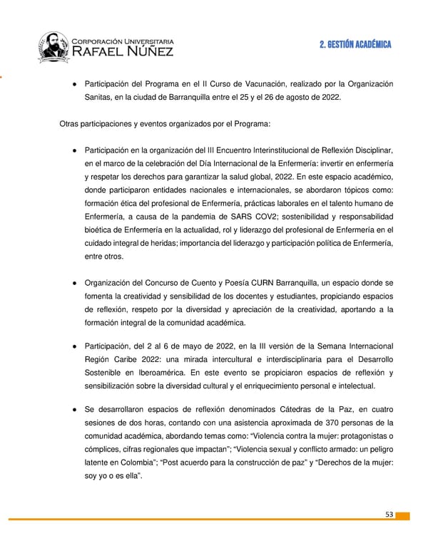 INFORME DE GESTION CURN 2022 - Page 54