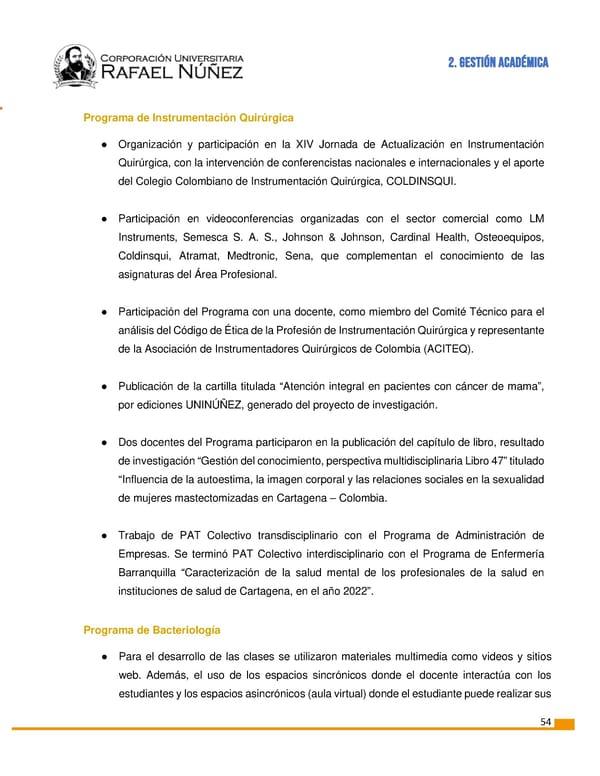 INFORME DE GESTION CURN 2022 - Page 55