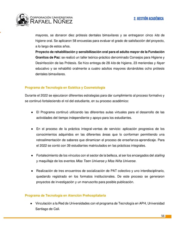 INFORME DE GESTION CURN 2022 - Page 57