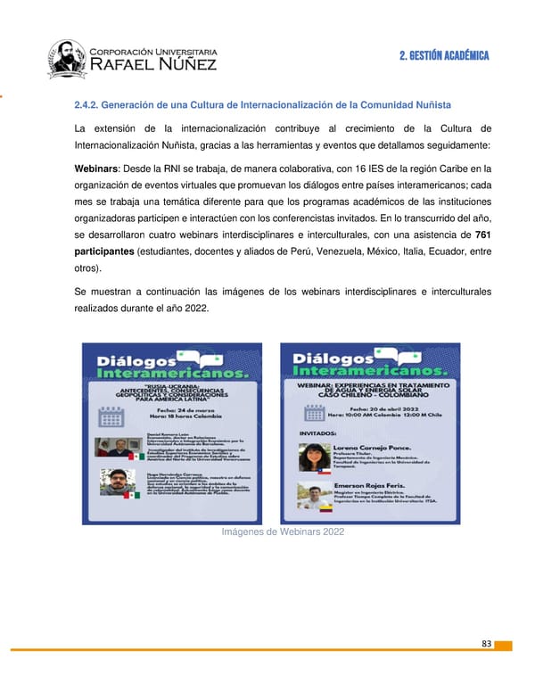 INFORME DE GESTION CURN 2022 - Page 84