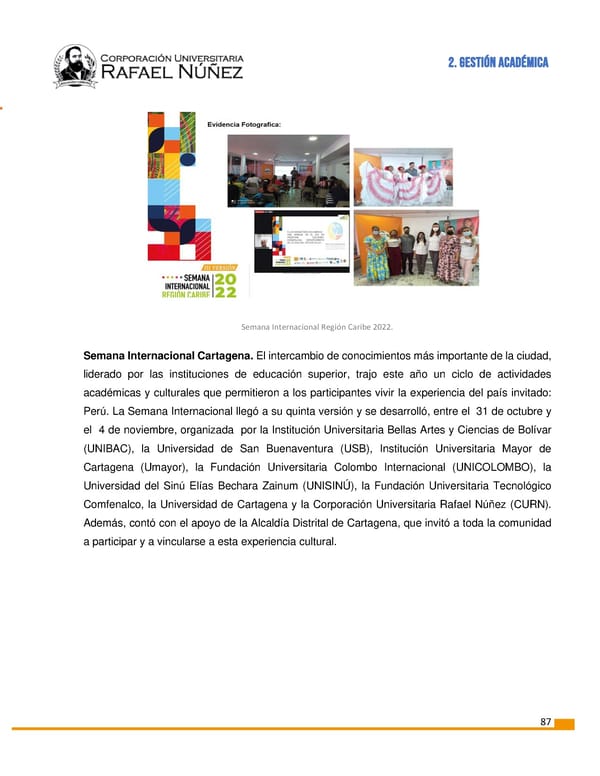 INFORME DE GESTION CURN 2022 - Page 88