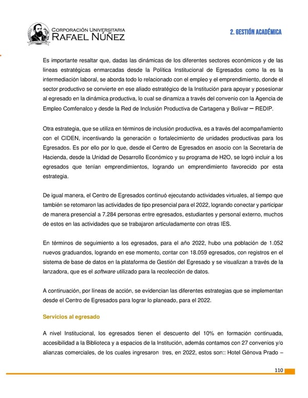 INFORME DE GESTION CURN 2022 - Page 111