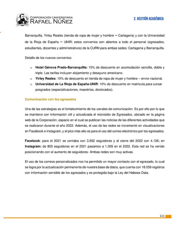 INFORME DE GESTION CURN 2022 - Page 112