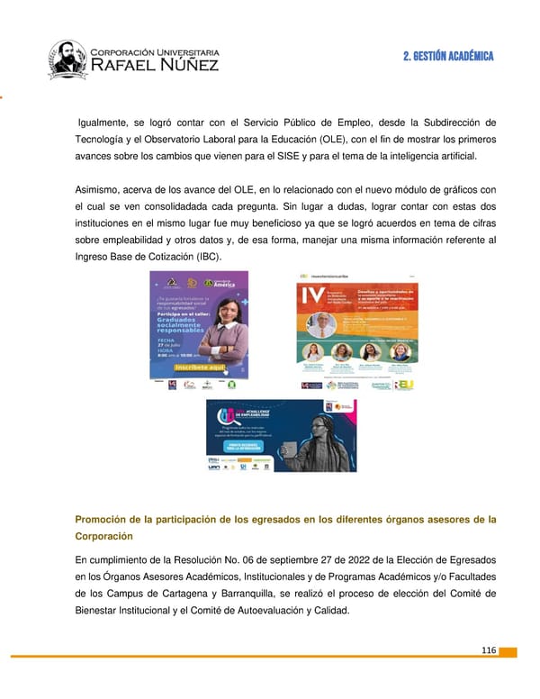 INFORME DE GESTION CURN 2022 - Page 117