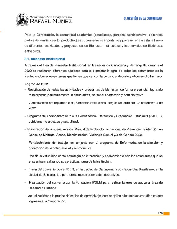 INFORME DE GESTION CURN 2022 - Page 125