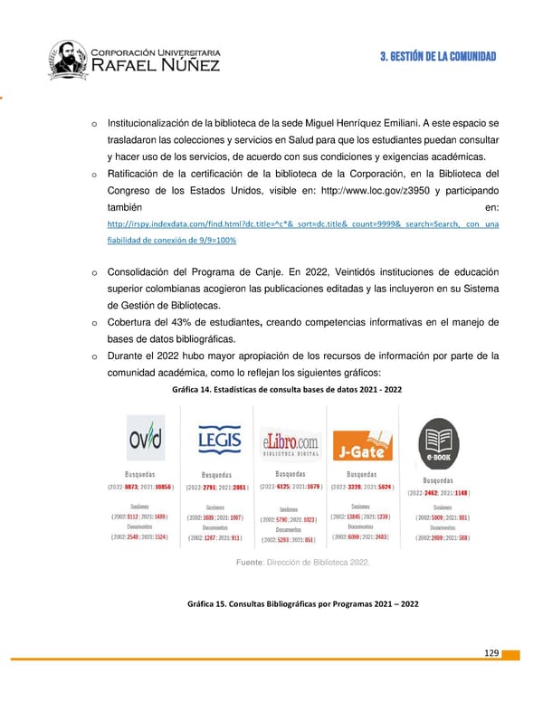 INFORME DE GESTION CURN 2022 - Page 130