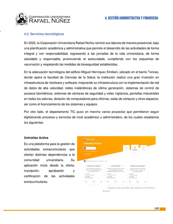 INFORME DE GESTION CURN 2022 - Page 141