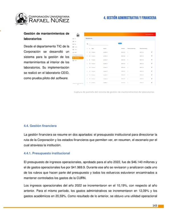 INFORME DE GESTION CURN 2022 - Page 144