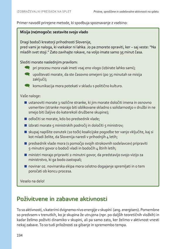 Izobraževalni (pre)skok na splet - Page 195