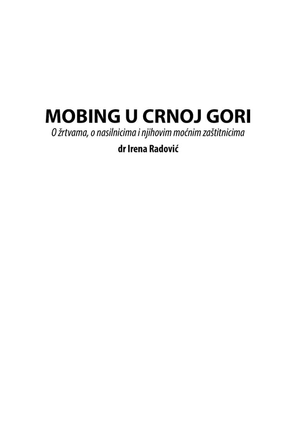 Mobbing and gender based discrimination in Montenegro by Irena Radovic - Page 3