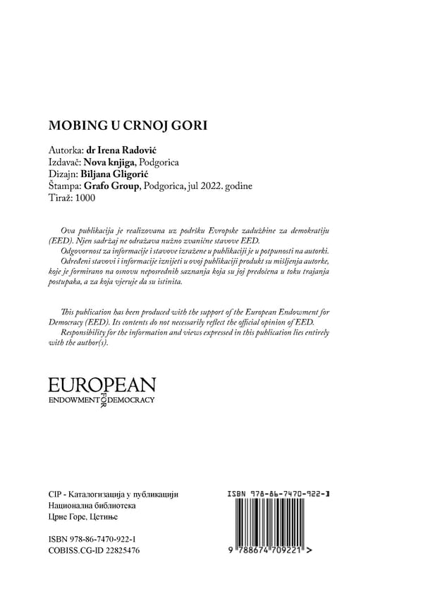 Mobbing and gender based discrimination in Montenegro by Irena Radovic - Page 4