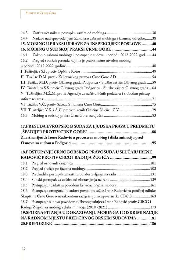 Mobbing and gender based discrimination in Montenegro by Irena Radovic - Page 10